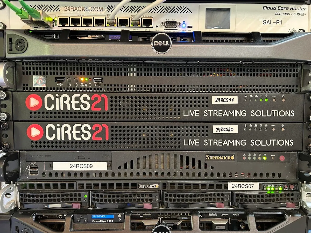 Servidores de 24racks Cloud instalados en un rack