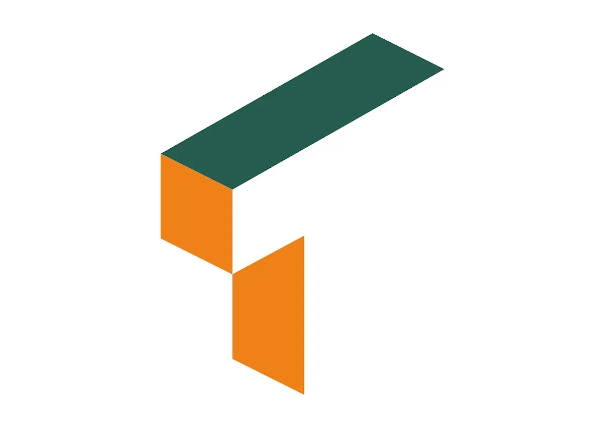 Símbolo gráfico verde y naranja de Torrealday.