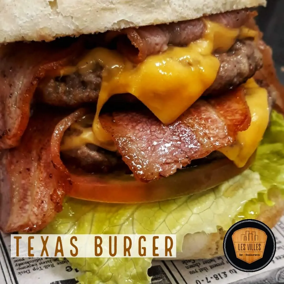 Hamburguesa Texas con queso y bacon de Les Villes