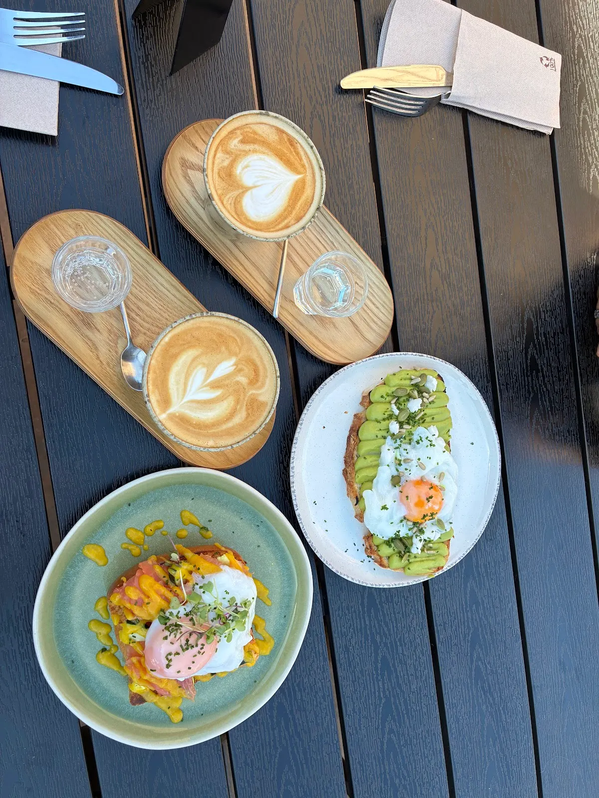 Cafés y platos de desayuno servidos en BBS Café