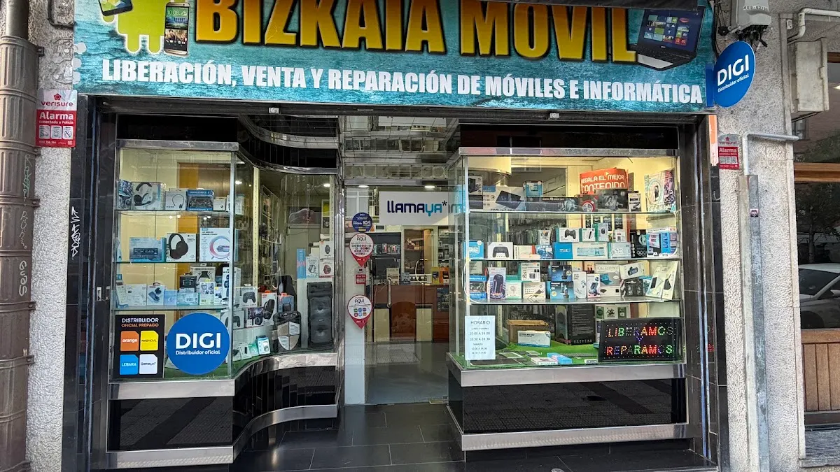 Fachada de Bizkaia Movil, tienda de telefonía en Durango