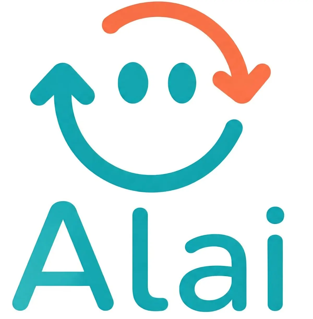 Logotipo de Centro de psicología Alai, con un rostro sonriente formado por flechas y el nombre Alai