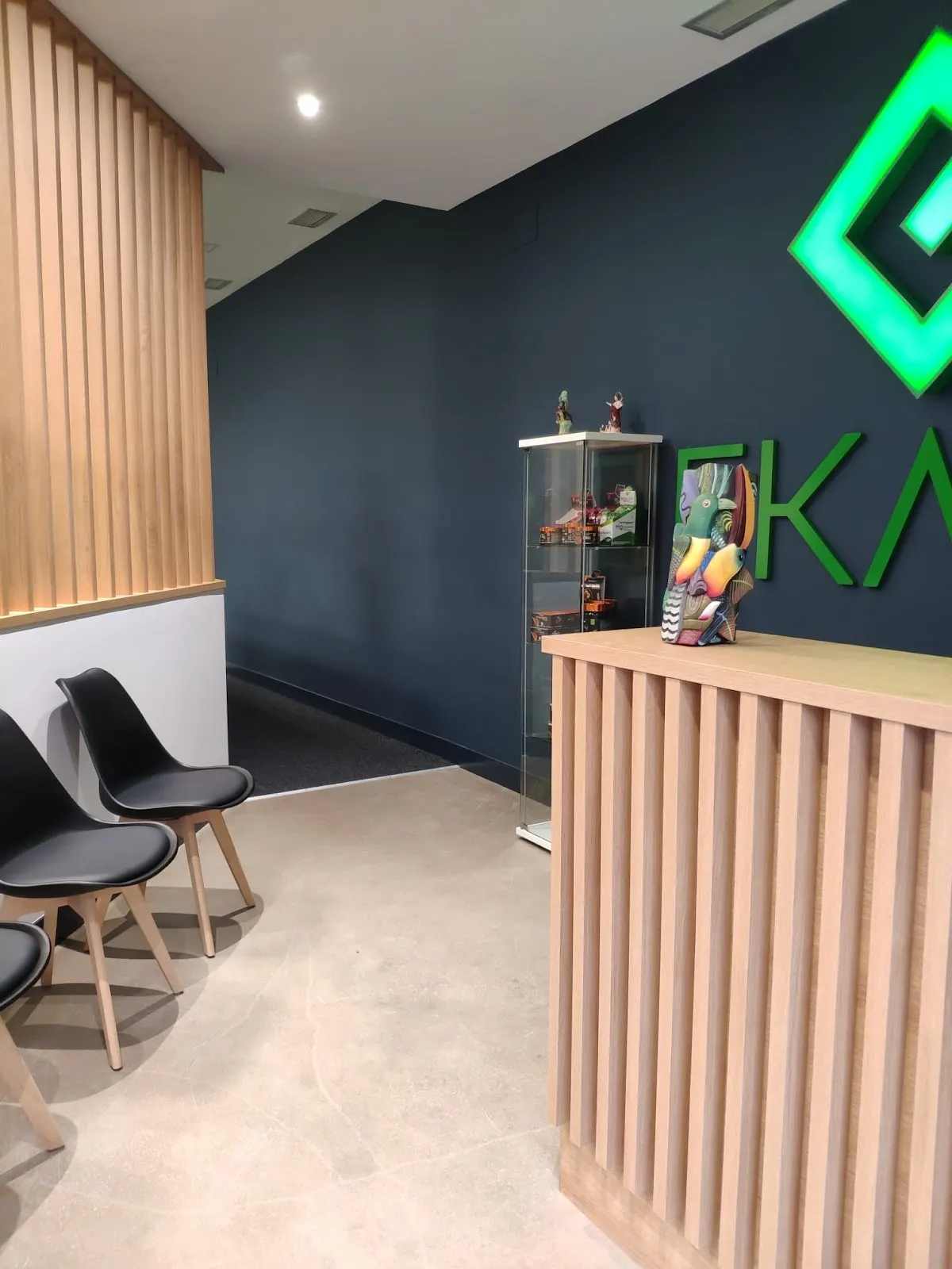 Recepción de EKANA ZENTROA con zona de espera.