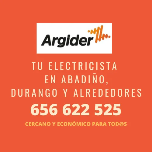 Anuncio de Electricidad Argider con teléfono y servicio en Abadiño, Durango y alrededores