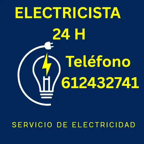 Anuncio de Electricidad MOMO con servicio de electricista 24 horas y teléfono 612 432 741