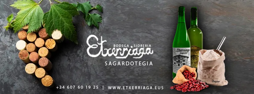 Botellas de sidra y productos de Etxerriaga Sagardotegia