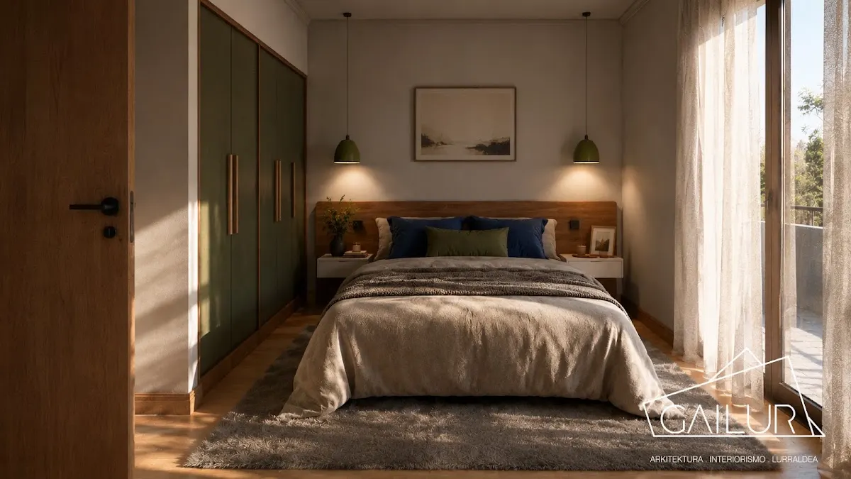 Dormitorio de estilo contemporáneo diseñado por GAILUR. Arkitektura - Interiorismo - Lurraldea