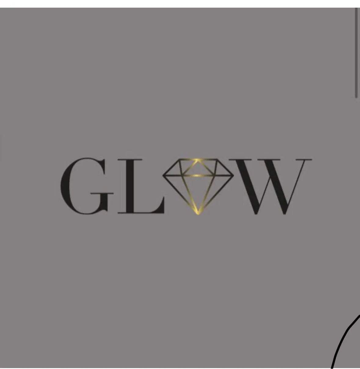 Logotipo de Glow sobre fondo gris.