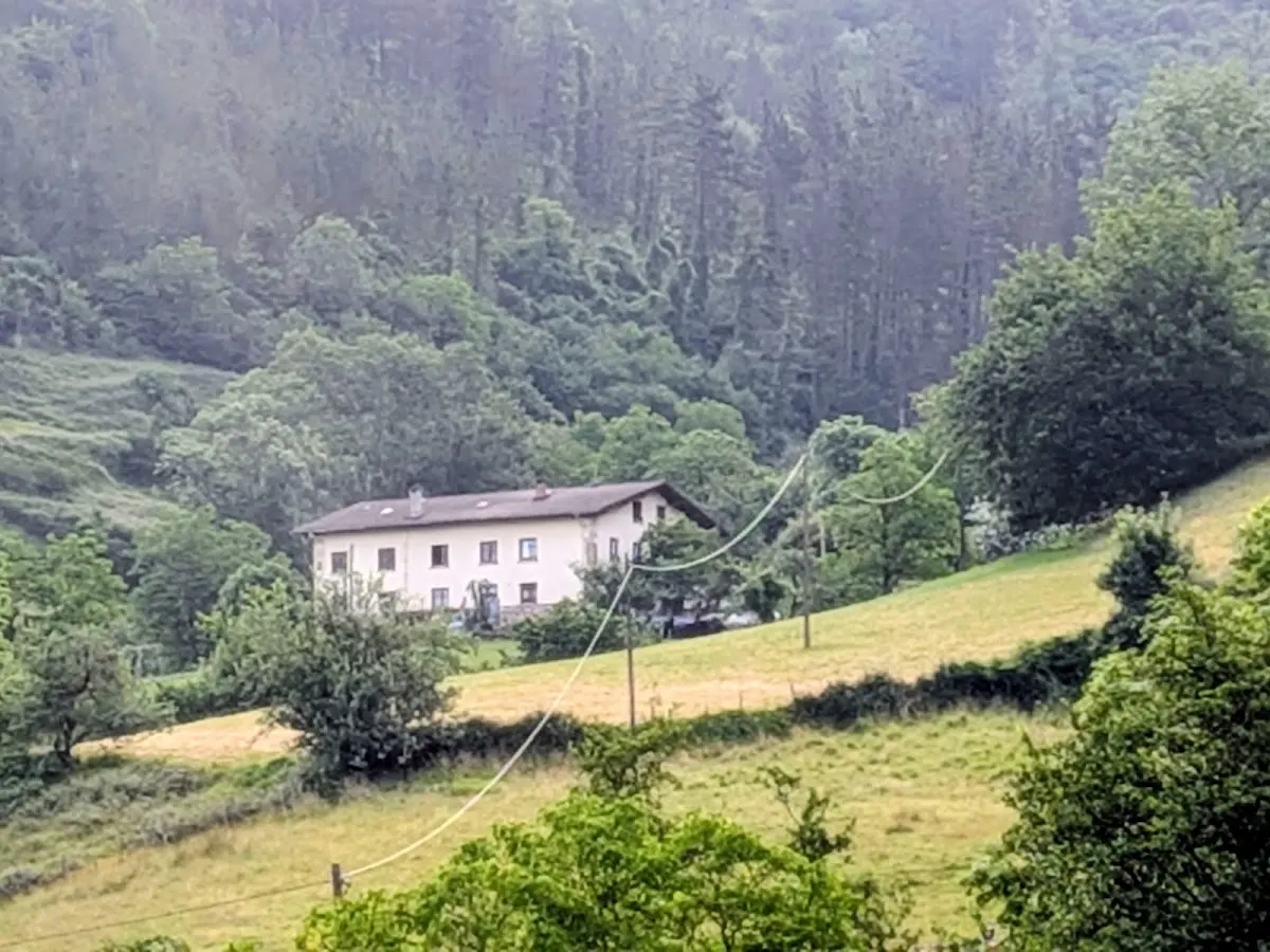 Edificio rodeado de vegetación en un entorno rural.