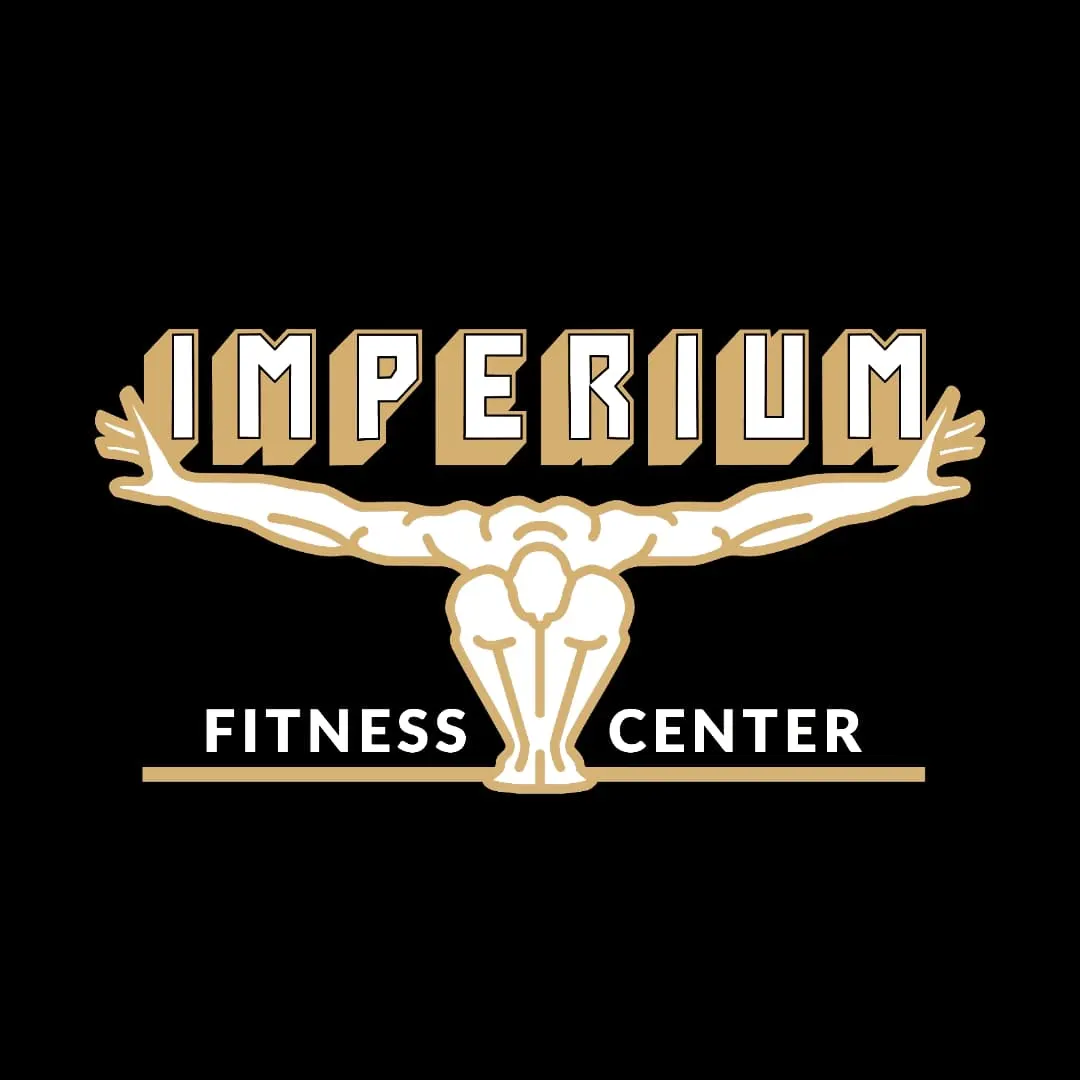 Logotipo de Imperium Fitness Center sobre fondo negro.