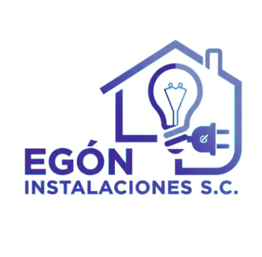 Logotipo de Instalaciones EGÓN S.C., con una casa y una bombilla