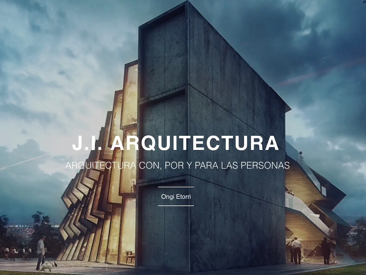 Imagen de arquitectura contemporánea de JI Arquitectura con el nombre del estudio.