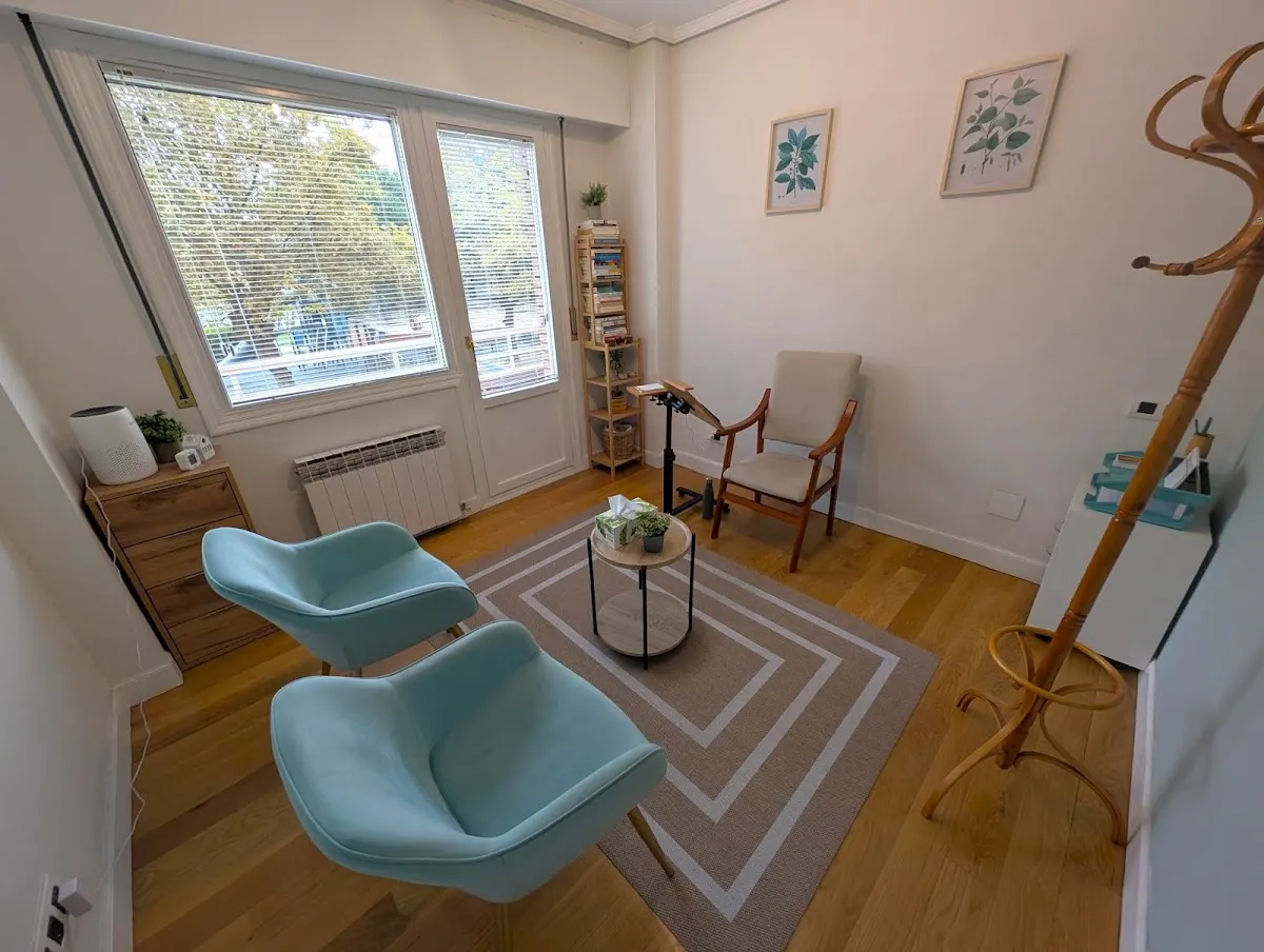 Sala de consulta de Jon Fernández Psicólogo, con sillones y luz natural