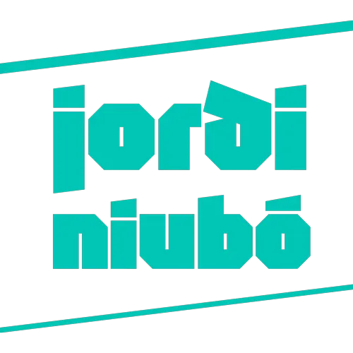 Logotipo de Jordi Niubó Diseño Gráfico en color turquesa
