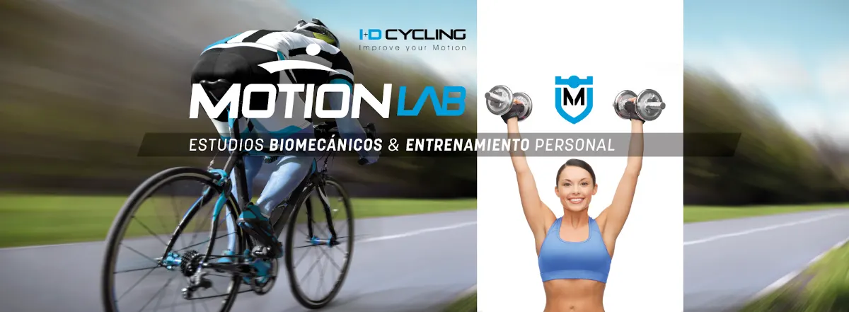 Cabecera de Motion Lab Durango sobre biomecánica y entrenamiento, con una ciclista y una deportista.