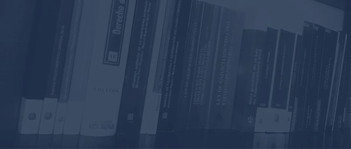 Libros y archivadores en una estantería, imagen asociada a Pilar Unibaso - PROCURADOR.