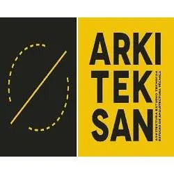 Logotipo amarillo y negro de Arki Tek San.